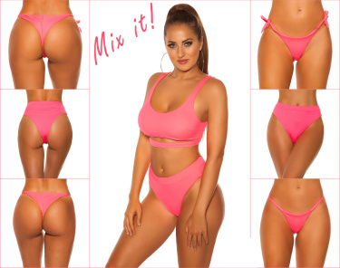 Mix it!!! underboob bikini top neonkoraal-kleurig